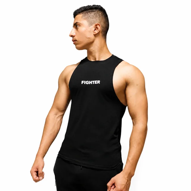 FIGHTER Essential Cut-Off Tank Top — men's training apparel